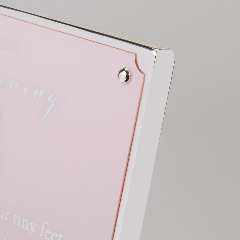 Pink On Your Christening Plaque with Engraving Plate