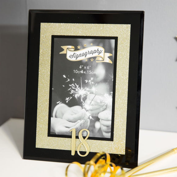 Signography 18th Gold Glitter Frame