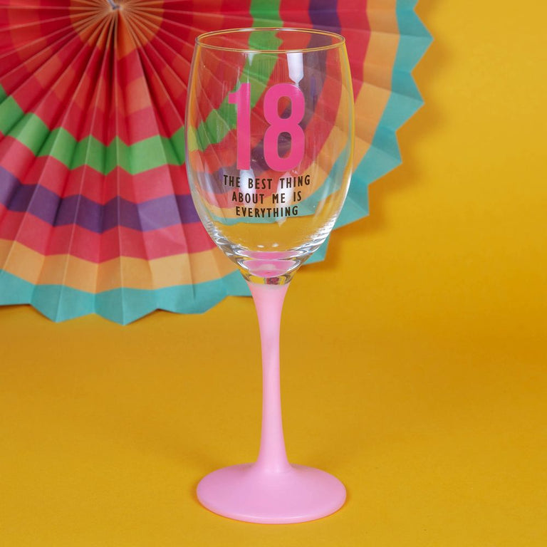 18th Birthday Wine Glass