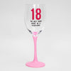 18th Birthday Wine Glass
