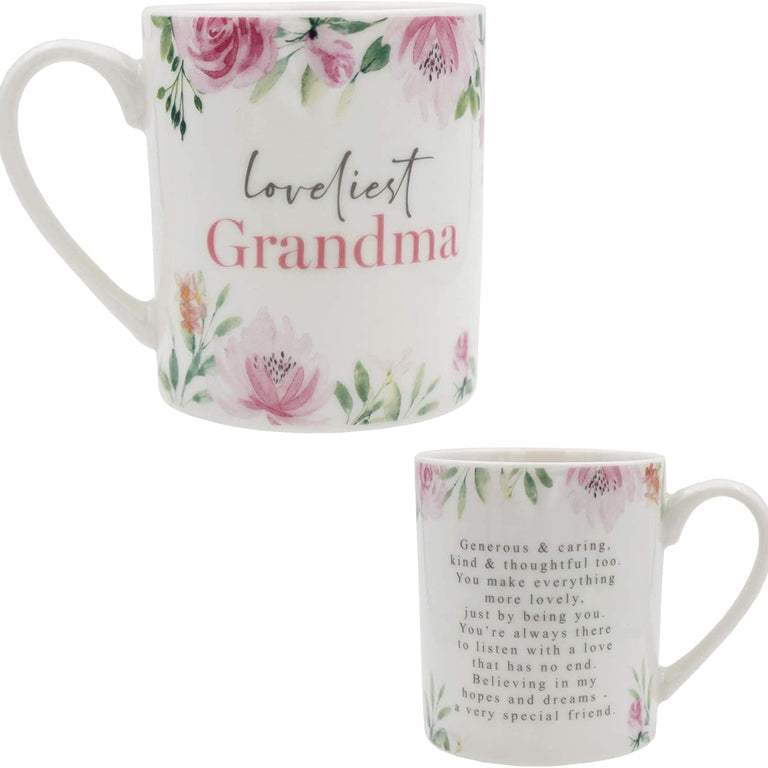 Loveliest Grandma Floral Bone China Mug
