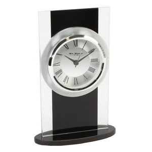 Black Glass Mantel Clock