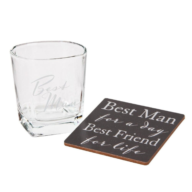 Best Man Whisky Glass  Coaster