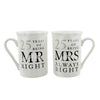 Ceramic Mug Set  Mr Right  Mrs Always Right 25 Years