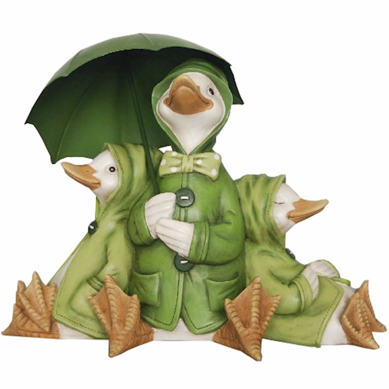 Fern Cottage Duck Mother  Children Under Umbrella