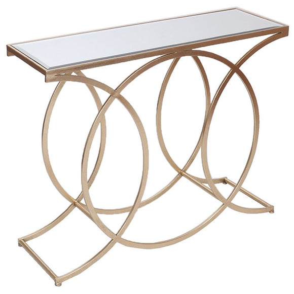 Fern Cottage Gold Circle Console Table