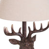 Fern Cottage Stag Head Lamp With Linen Shade