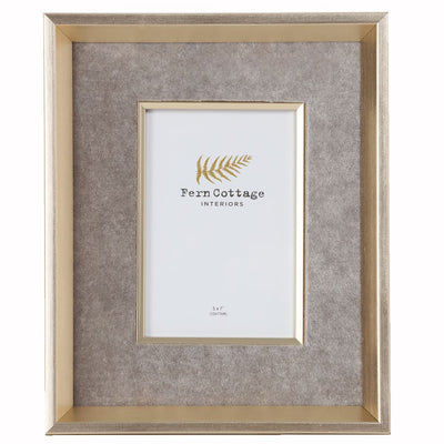 Fern Cottage Grey Velvet  Gold Frame