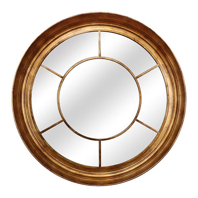 Fern Cottage Round Window Mirror  Gold