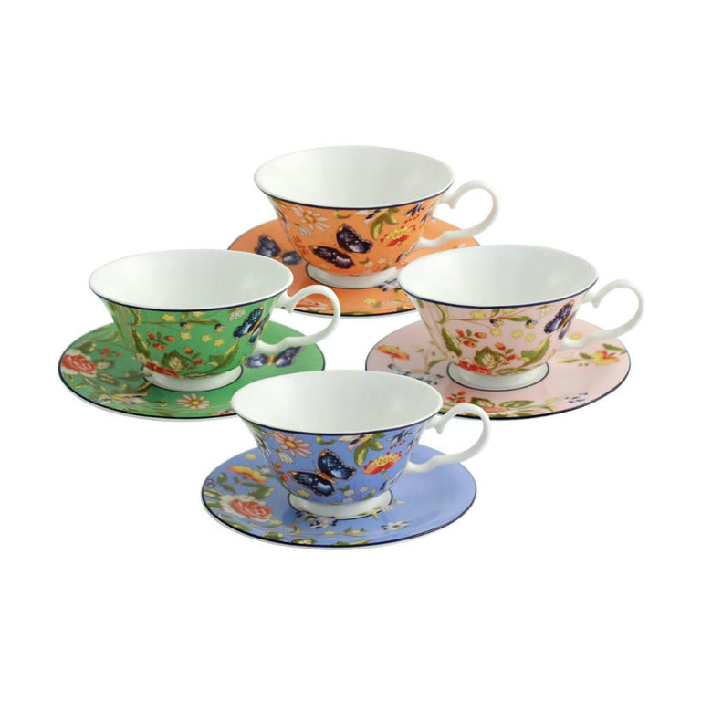 Aynsley Cottage Garden Windsor Tea Cup  Saucer Set