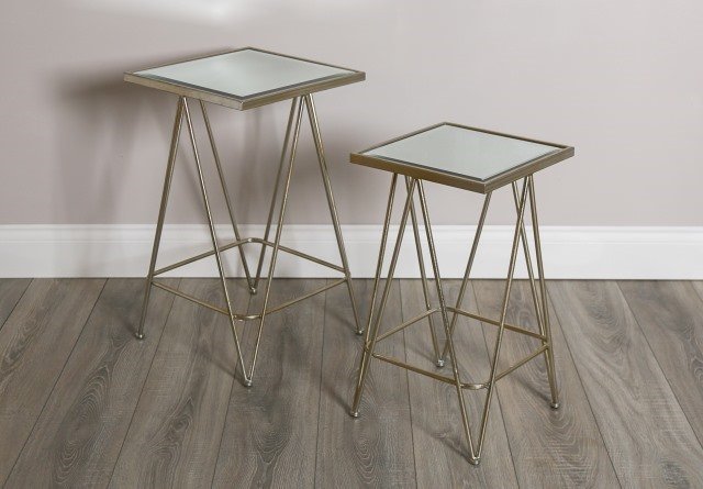 Set of 2 Square Champagne Tables
