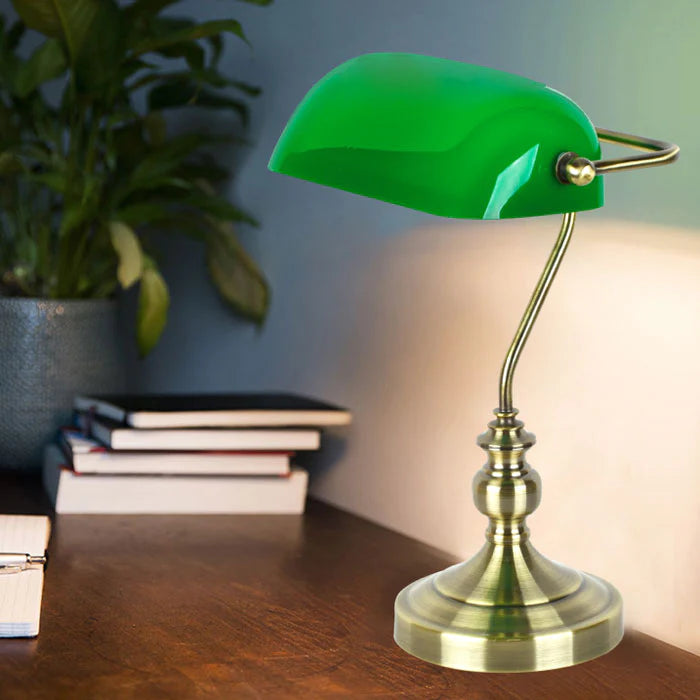 Banker Table Lamp Green - Foy and Company