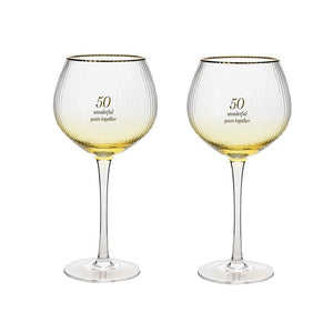 Amore Set Of 2 Gin Glasses50th Anniversary