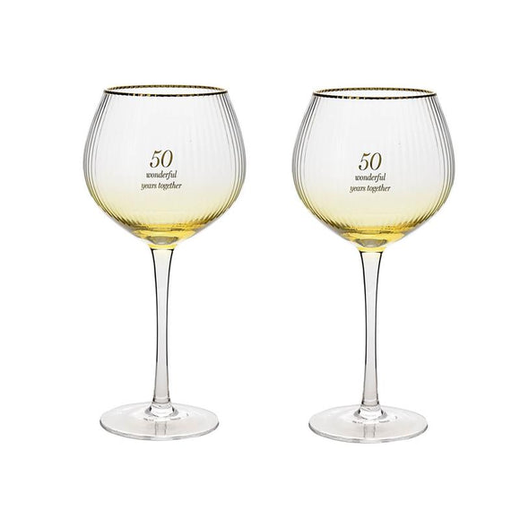 Amore Set Of 2 Gin Glasses50th Anniversary