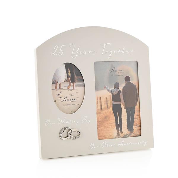 Amore Arched Double Frame25th Anniversary
