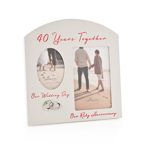 Amore Arched Double Frame 40th Anniversary