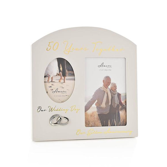 Amore Arched Double Frame50th Anniversary