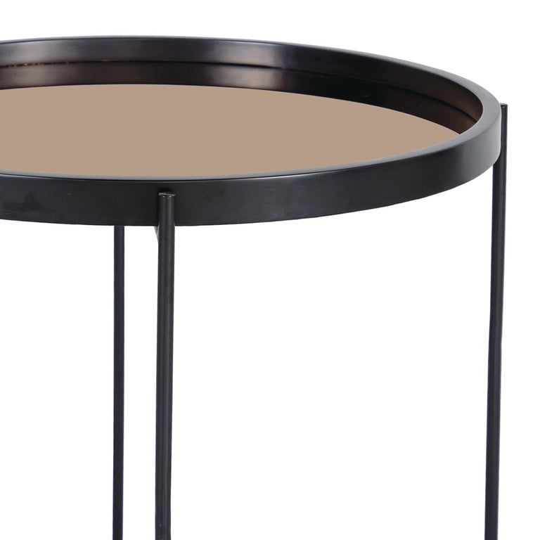 Anzio Round Satin Black Tall Table