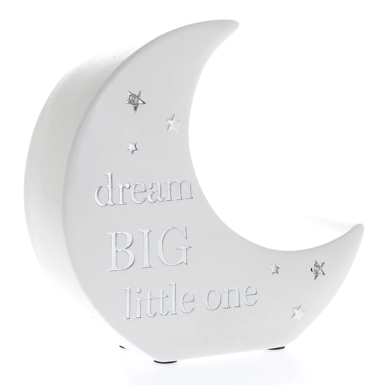 Bambino Moon Shaped Resin Money Box 