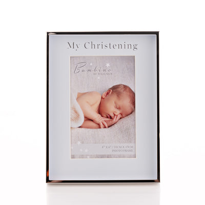 Silver Colour 4 X 6 Photo Frame Christening Day  Blue