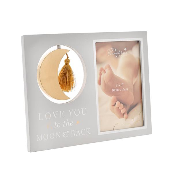 Bambino Wood And Metal Moon Frame Love You 4X6