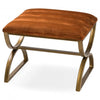 Fern Cottage Burnt Orange and Brass Ribbed Footstool