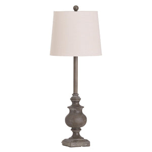 Fern Cottage Calven Grey Table Lamp With Natural Shade