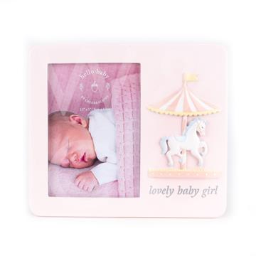 Hello Baby Frame Carousel Design Baby Girl 35x5