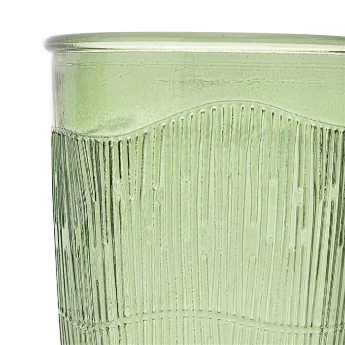 Recycled Glass Ribbed Tumbler Green
