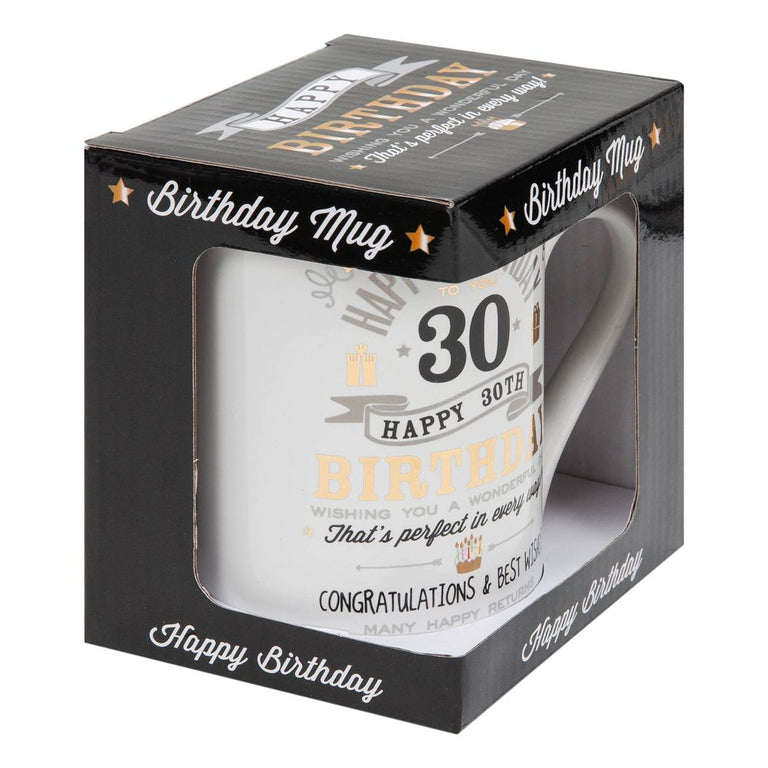 SIGNOGRAPHY SILVER  GOLD 30TH BIRTHDAY MUG