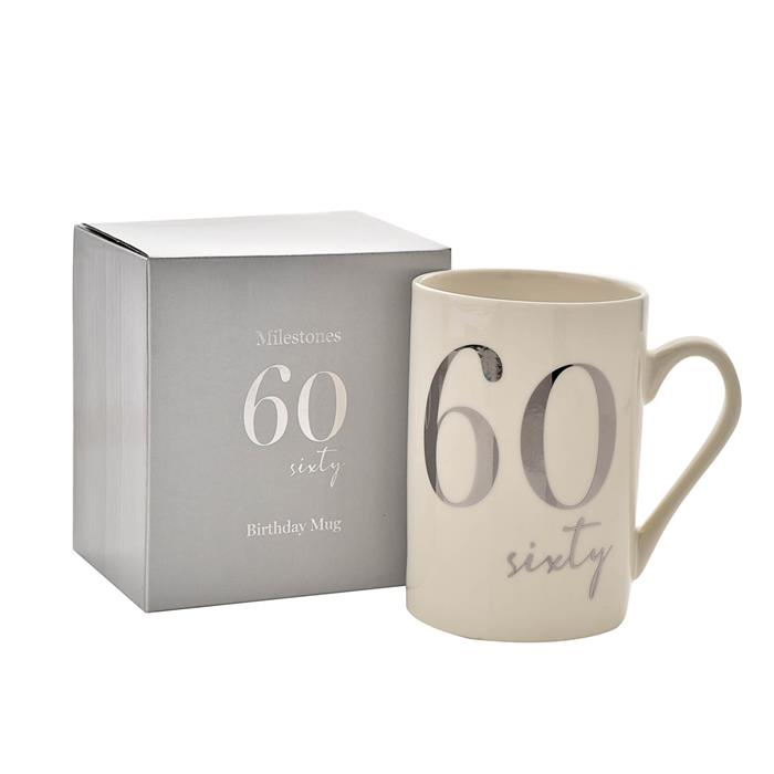 Milestones Porcelain Mug  60th Birthday