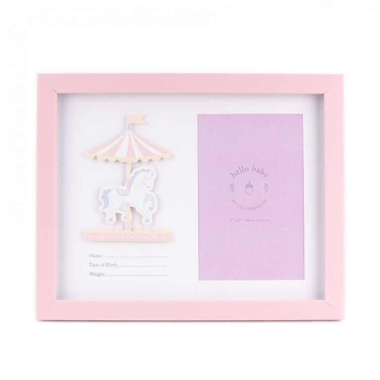 4 x 6  Hello Baby Data Photo Frame  Baby Girl