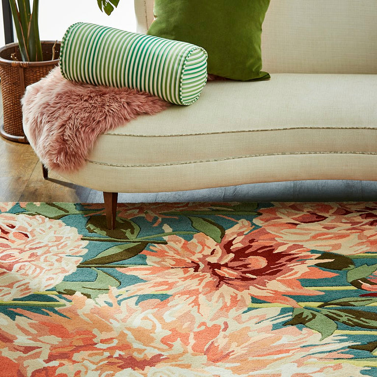 Harlequin Dahlia Rug Coral Wilderness