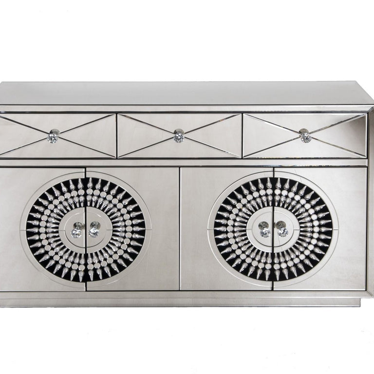Crystal Sideboard with Square Mirror