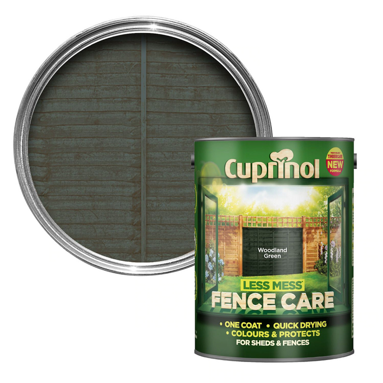 Cuprinol Less Mess Fence Care   Woodland Green