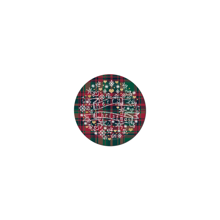 Denby Christmas Tartan Round Coasters Set Of 6