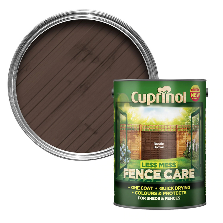 Cuprinol Less Mess Fence Care   Rustic Brown