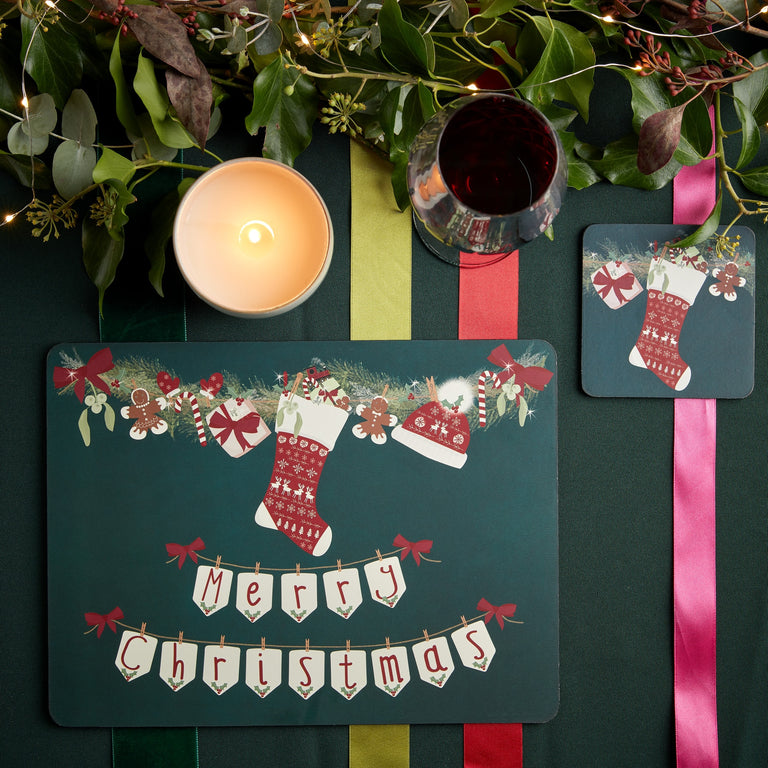 Denby Christmas Stocking Placemats Set Of 6