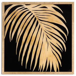 Fern Cottage Metallic Palm Glass Image In Gold Frame