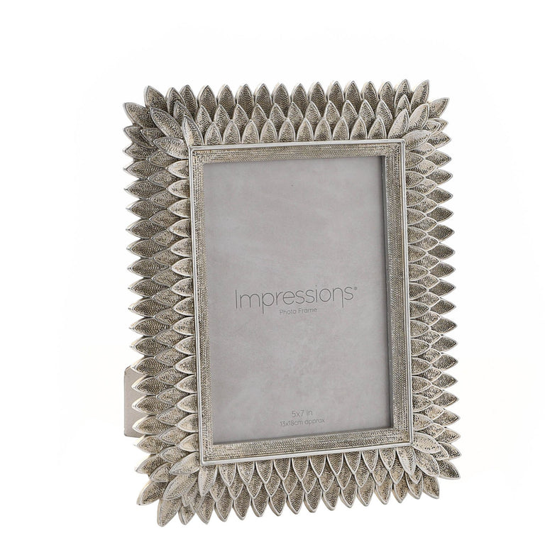 Impressions Silver Resin Layered Leaf Frame 5 X 7