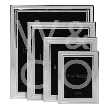 Impressions Silver Plated Frame With Beaded edge 6 X 8