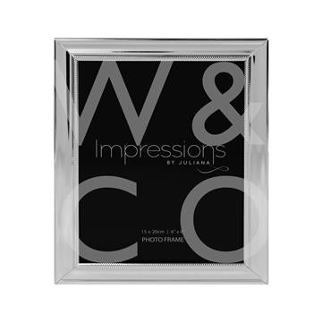 Impressions Silver Plated Frame With Beaded edge 6 X 8