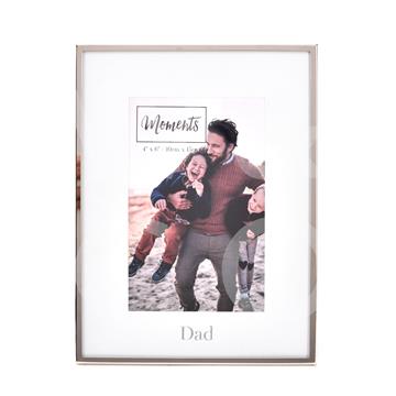 Moments Nickel Plated With Mount Photo Frame 4 X 6 Dad