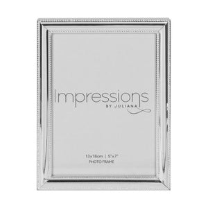 Impressions Silver Plated Beaded Edge Photo Frame