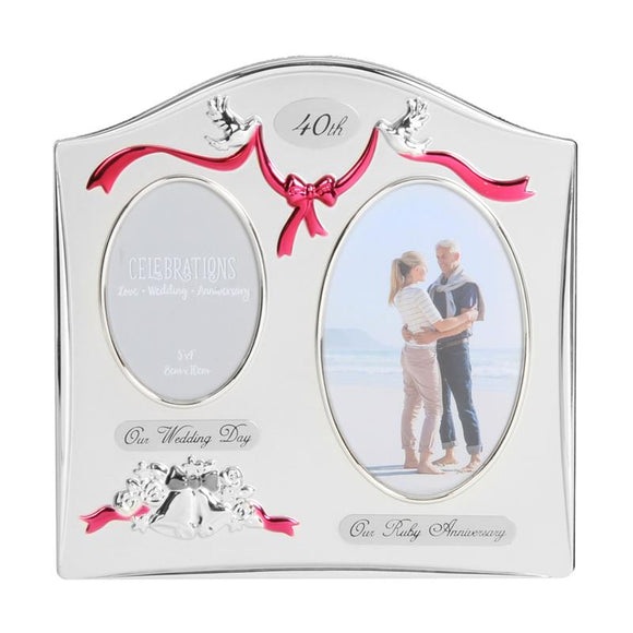 Photo Frame SPlated Double Anniversary 40th