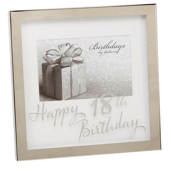 6x4  Birthdays by Juliana Silver plated Box Frame  18th