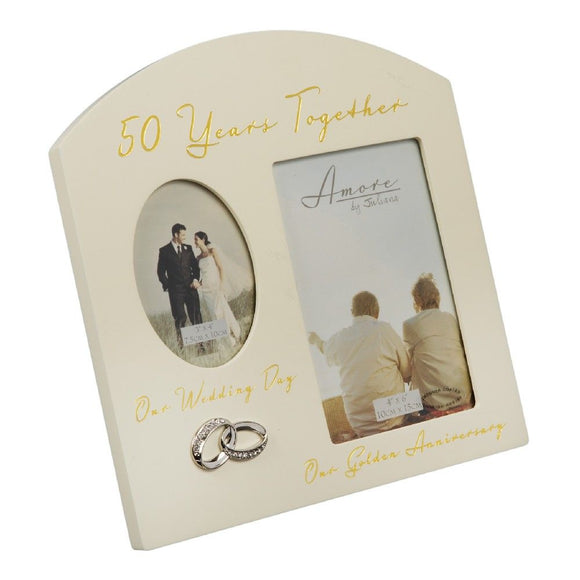 Double Aperture Golden Anniversary Frame  50 Years