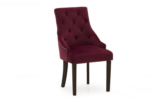 Hobbs Dining Chair  Velvet Crimson Wenge Leg