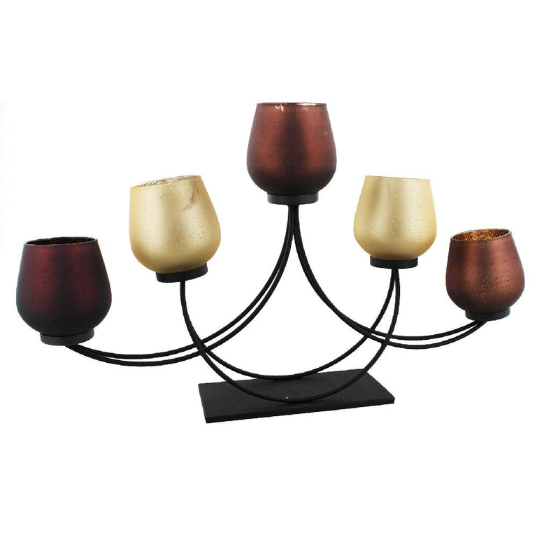 Hestia Glass Rosebud Tealight Holder Centrepiece