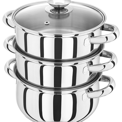 Judge 3 Tier Glass Lid Steamer Set 18cm